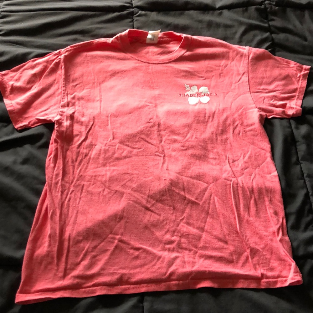 Trader Joe’s crew member shirt pink